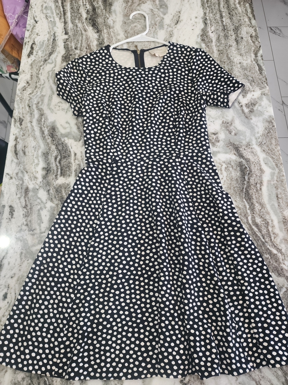 kate spade Black and White Polka Dot Midi Dress